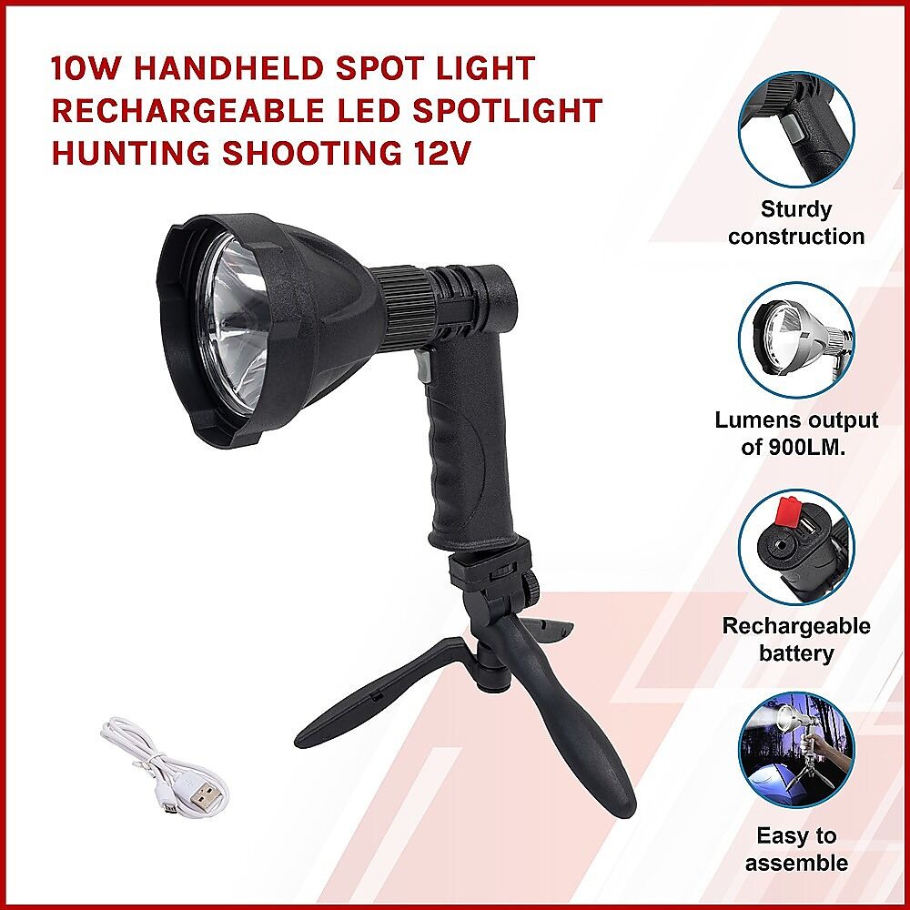 10W Handheld Spot Light Rechargeable LED Spotlight Hunting Shooting 12V Price