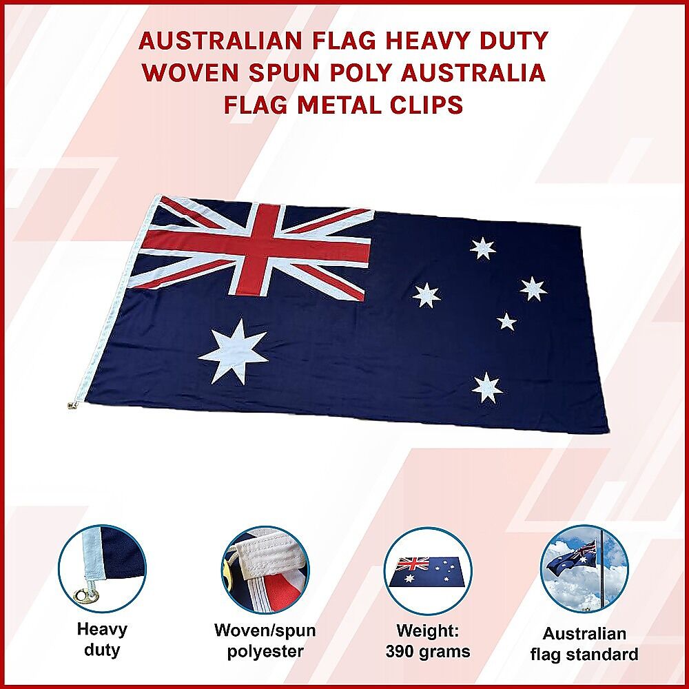Australian Flag Heavy Duty Woven Spun Poly Australia Flag Metal Clips Price