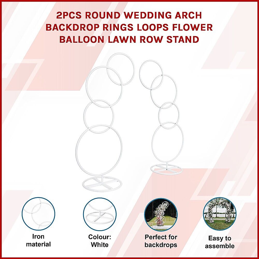 2pcs Round Wedding Arch Backdrop Rings Loops Flower Balloon Lawn Row Stand Price