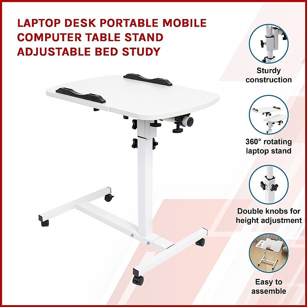 Laptop Desk Portable Mobile Computer Table Stand Adjustable Bed Study Price
