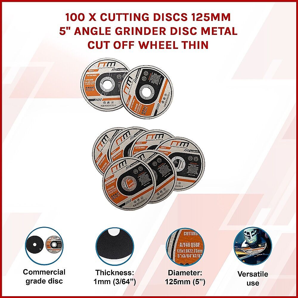 100 x Cutting Discs 125mm 5" Angle Grinder Disc Metal Cut Off Wheel Thin Price