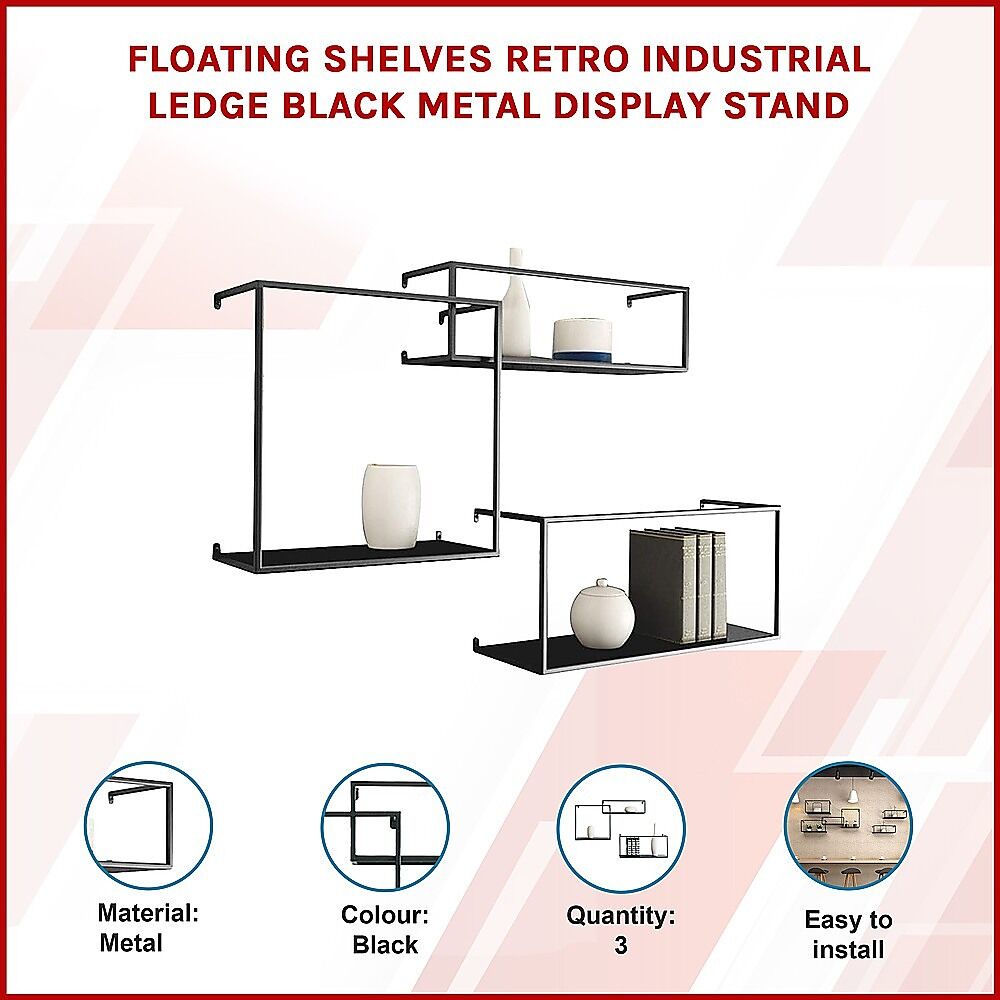 Floating Shelves Retro Industrial Ledge Black Metal Display Stand Price