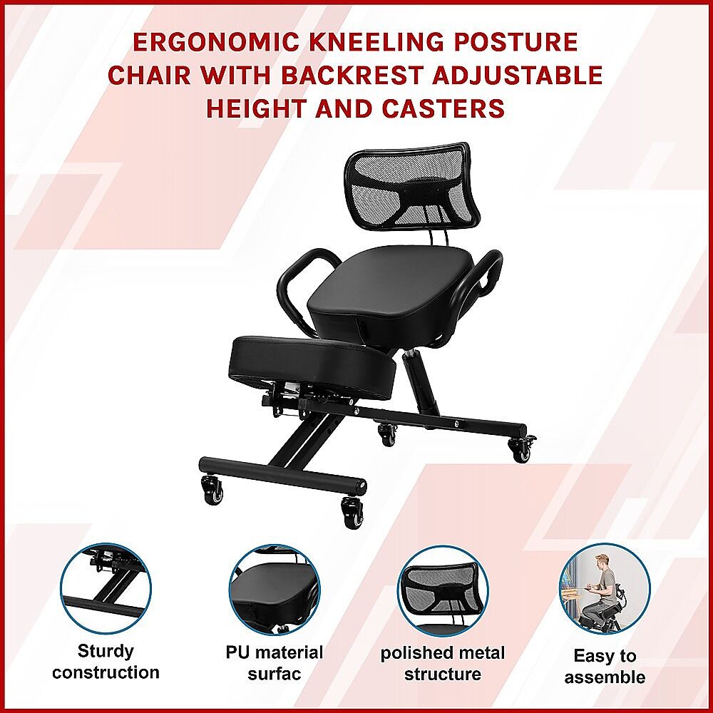 Ergonomic Kneeling Posture Chair with Backrest Adjustable Height and Casters Price