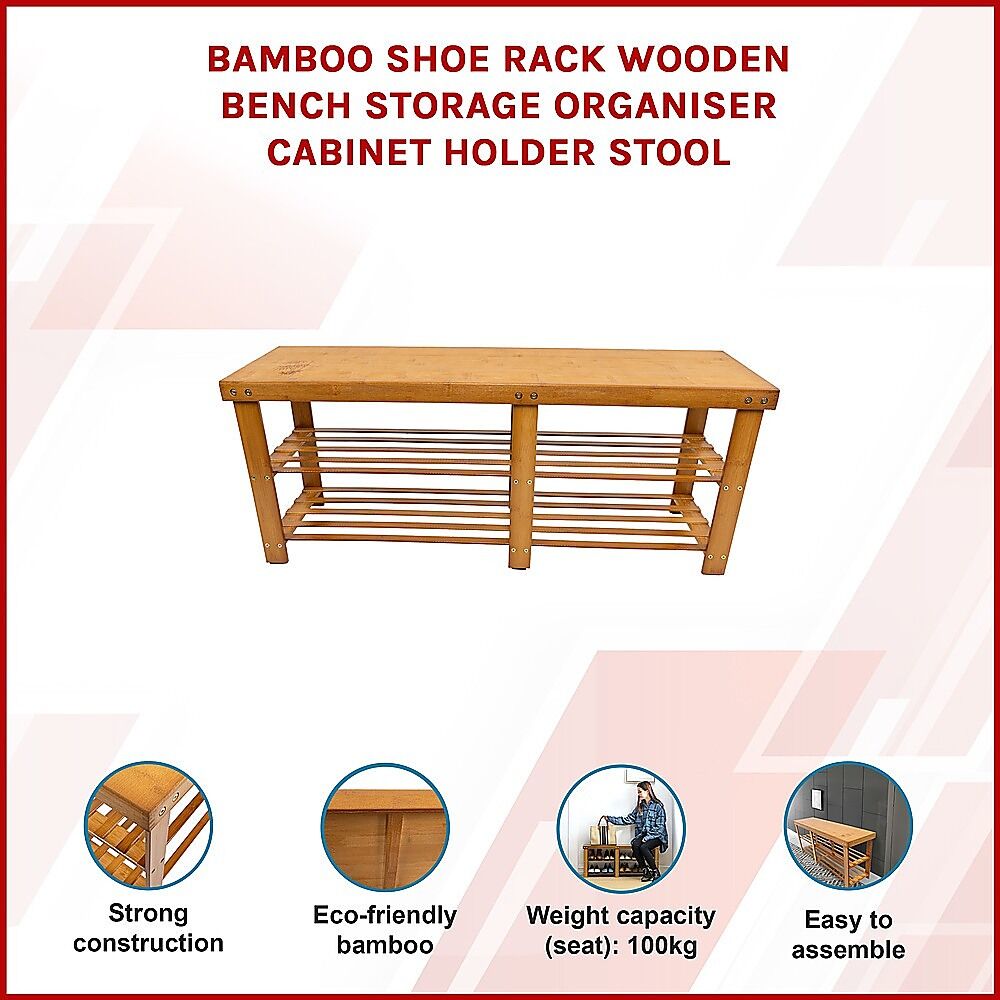 Bamboo Shoe Rack Wooden Bench Storage Organiser Cabinet Holder Stool Price