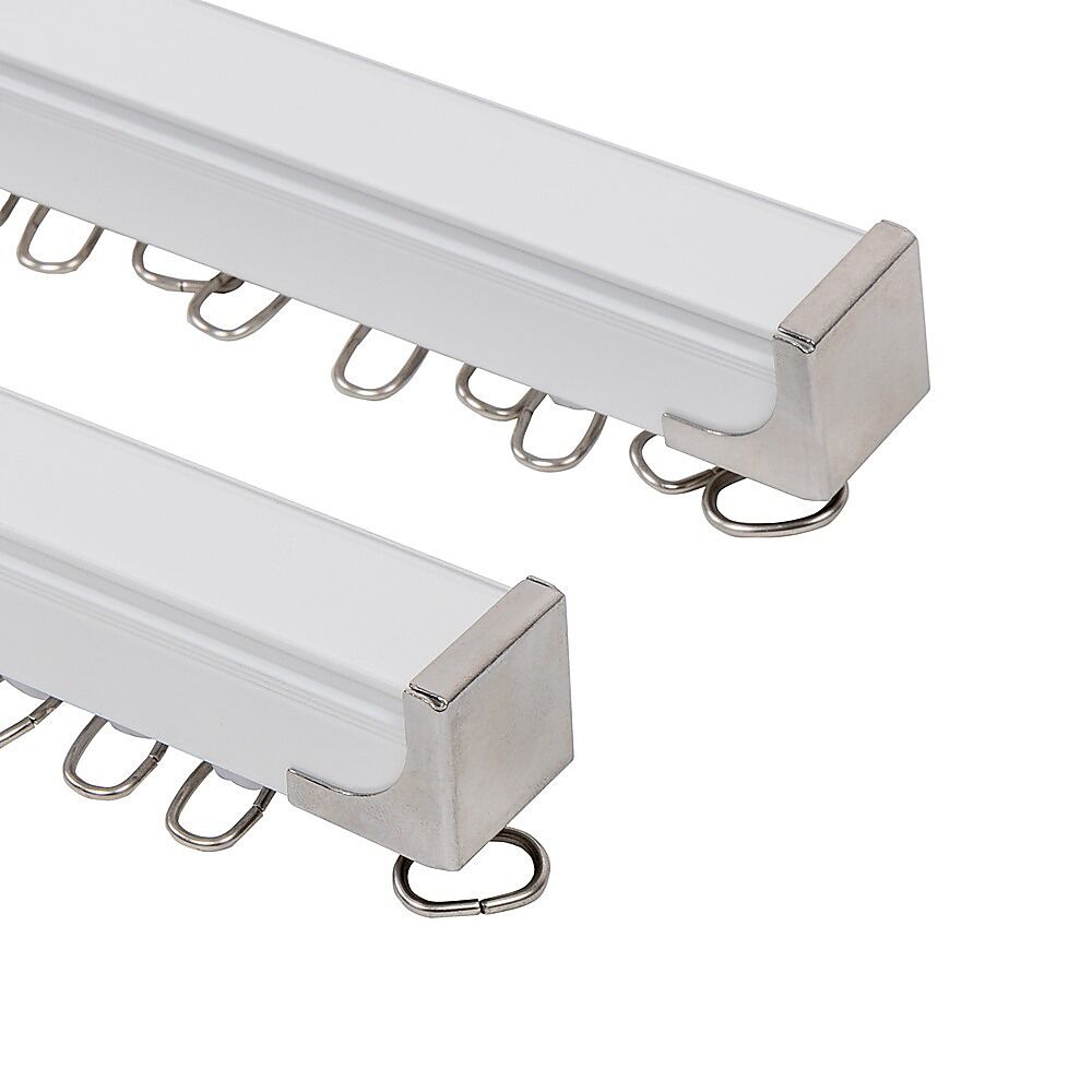 1.5m Double Curtain Tracks Aluminium Rail & Brackets For Both Curtain and Sheer with ceiling and wall accessories Price