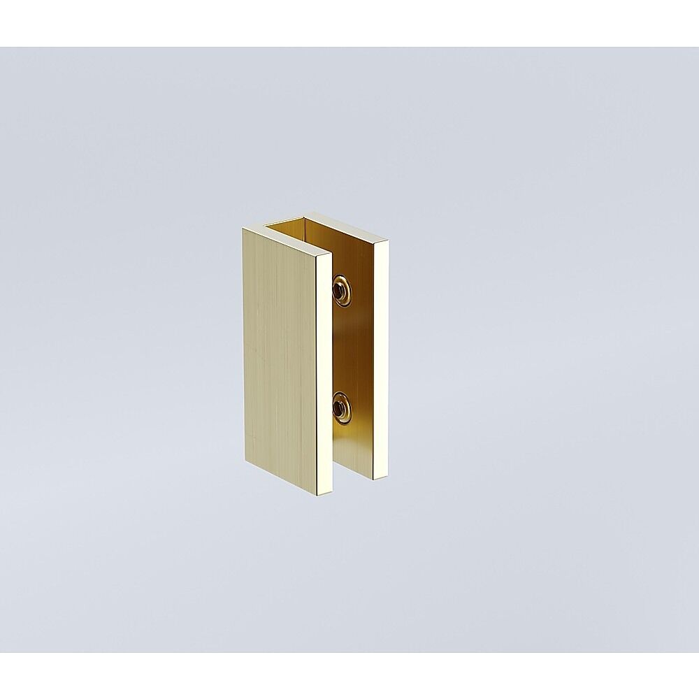 100cm Frameless Glass Bath Screen with Stainless Steel Brackets - Gold Price