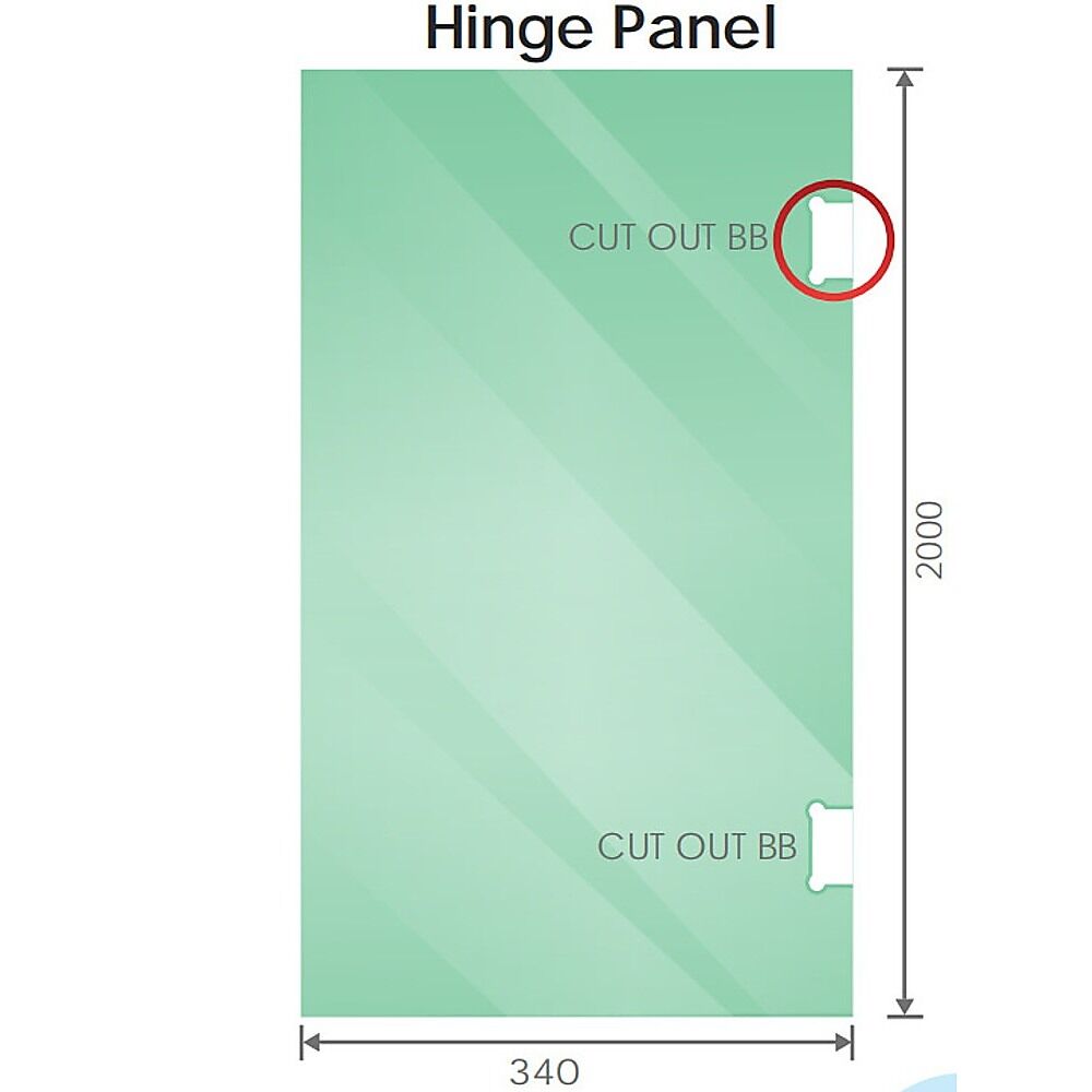 100cm Wall to Wall Frameless Shower Screen with Chrome Channel and Brass Hinges , Square Double Pull Handle Price