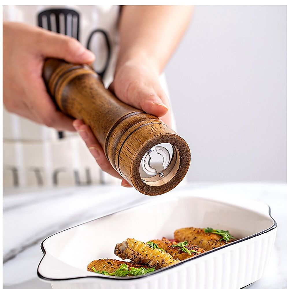 8" Wooden Salt and Pepper Grinder Adjustable Manual Wood Ceramic Core Price