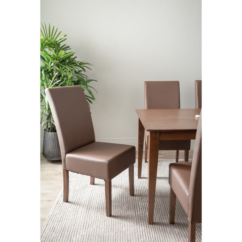 ALLEGRO Dining Table + 4x MESI Dining Chair + MESI Bench - 6 Piece Dining Set - Cocoa Price