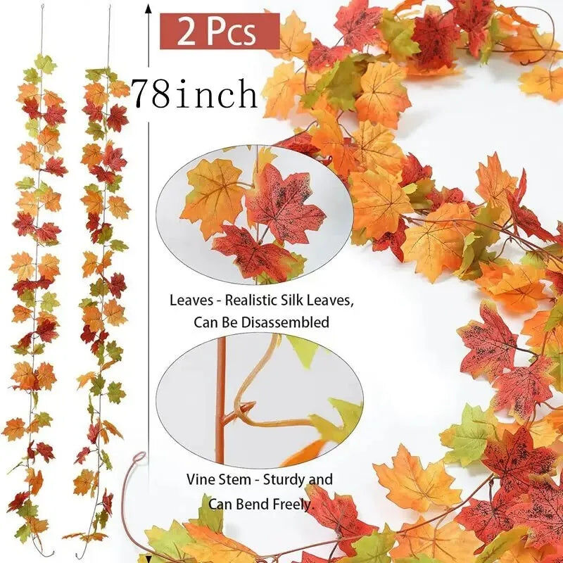 2M Artificial Fall Maple Leaf Garland Price