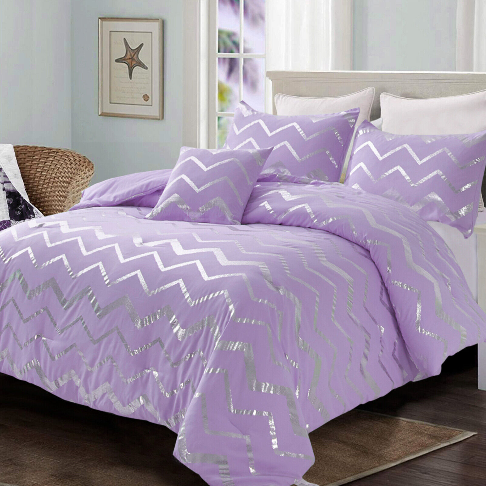 Soft Purple Comforter Set, King Size, Cozy 3-Piece Bedding with Pillowcases Price