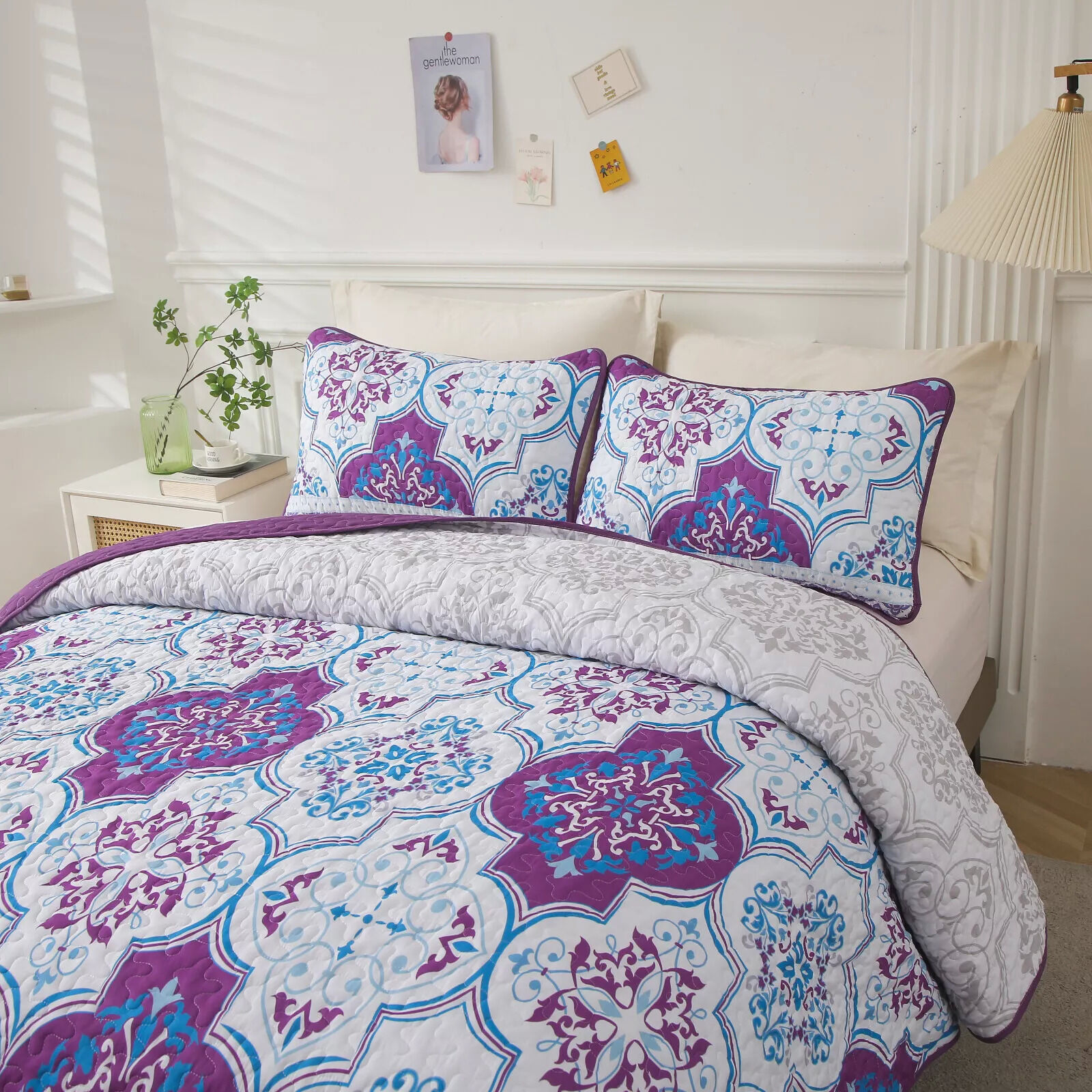 Handsome Quilted Bedspread and Pillowcases Set: Strong, Sturdy, and Stylish - Queen size Price