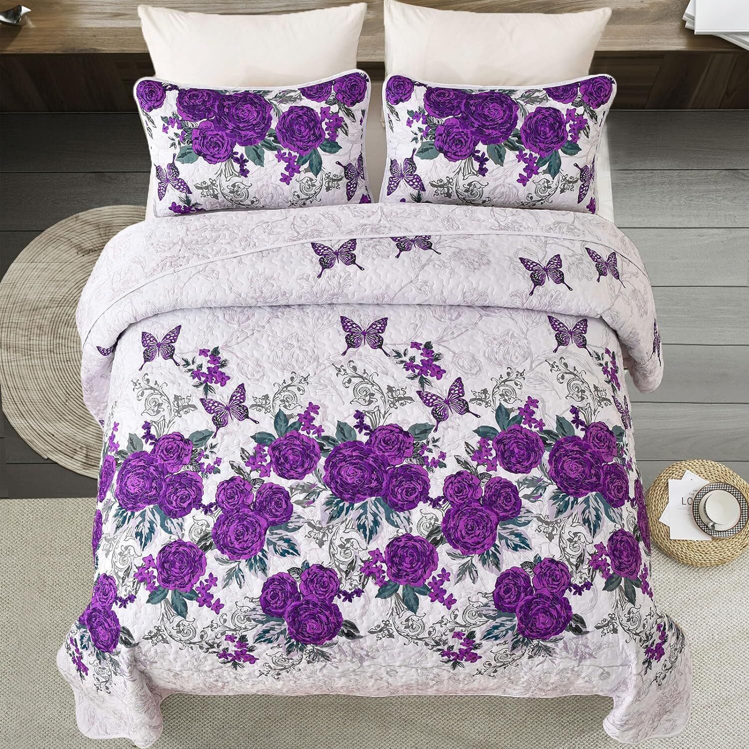 Eclectic Quilted coverlet and pillowcovers set: Add Unique Flair - Queen size Price