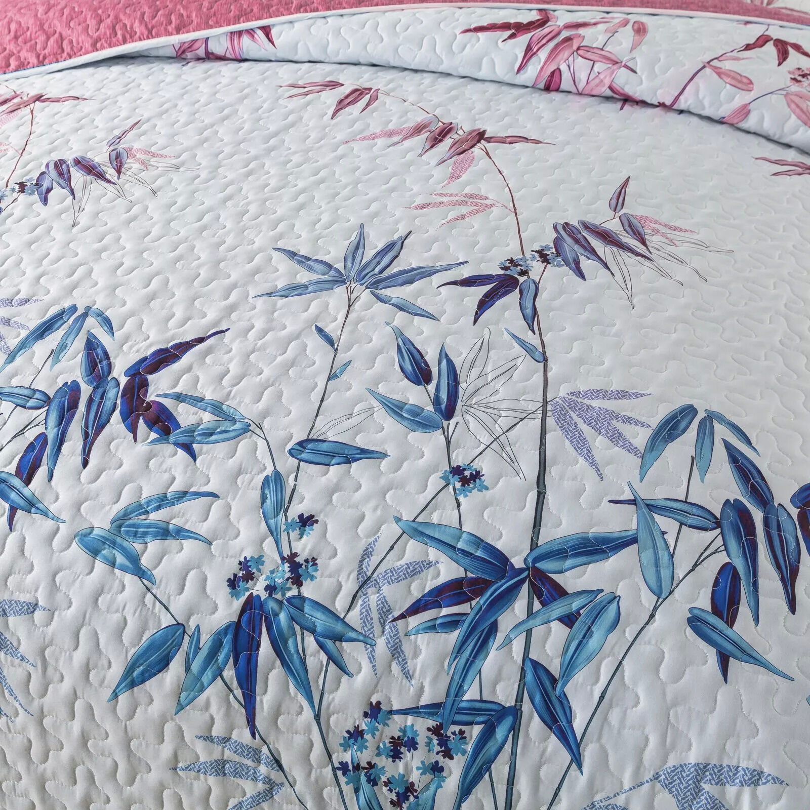 Floral Quilted bedspread and pillowcovers set: Embrace Nature Indoors - Queen size Price