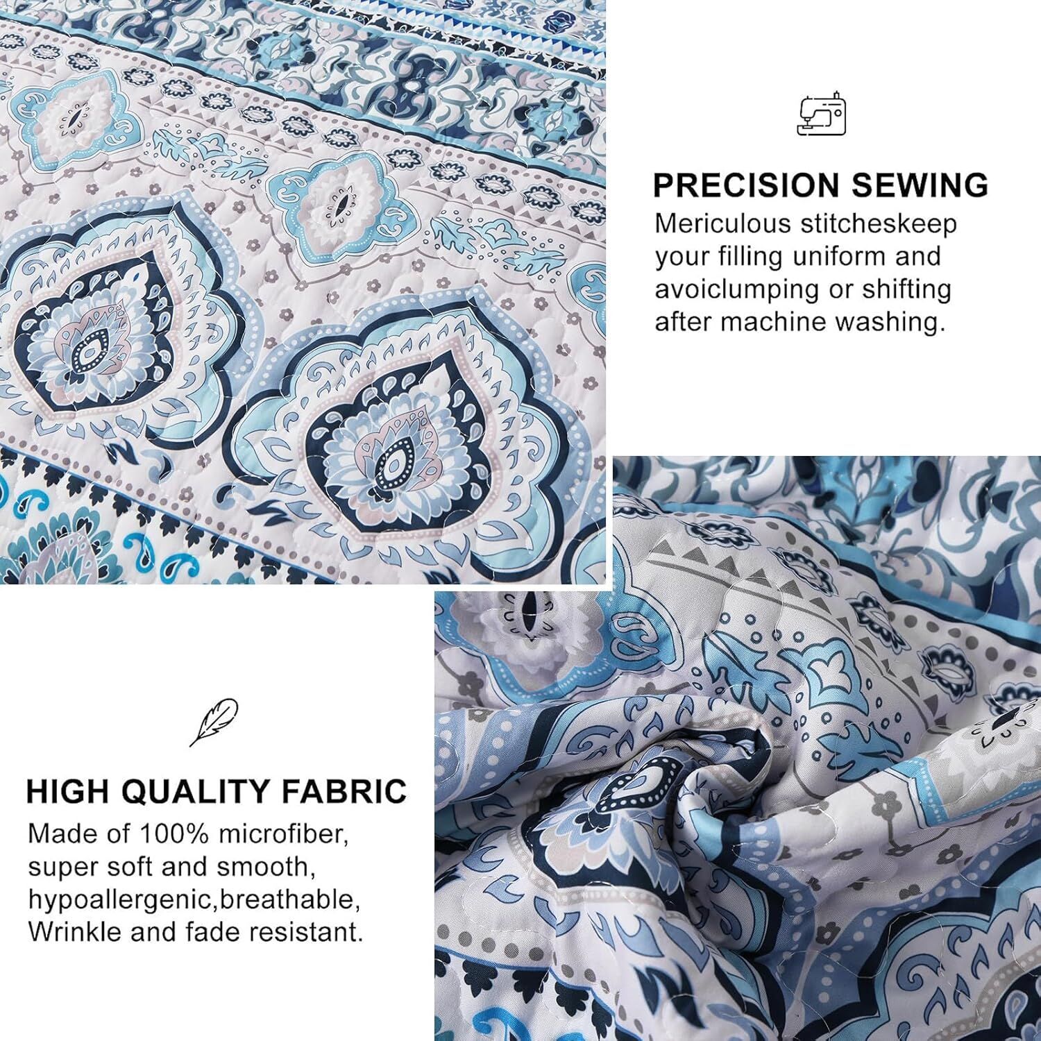 Cozy Quilted Coverlet and Pillowcases Set: A Hug for Your Bed - Queen size Price