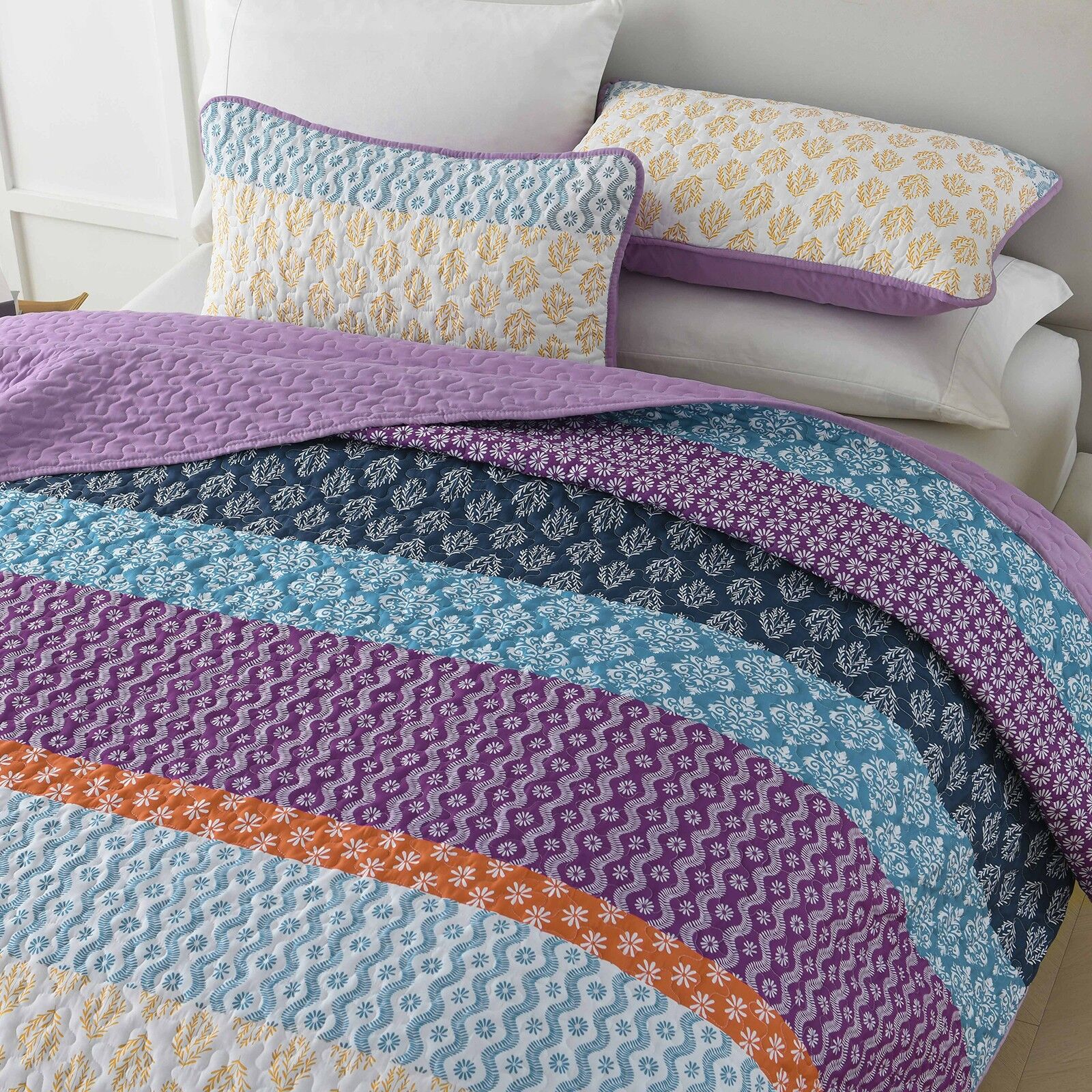 Quirky Quilted coverlet and pillowcovers set: Add Personality to Your Space - Queen size Price