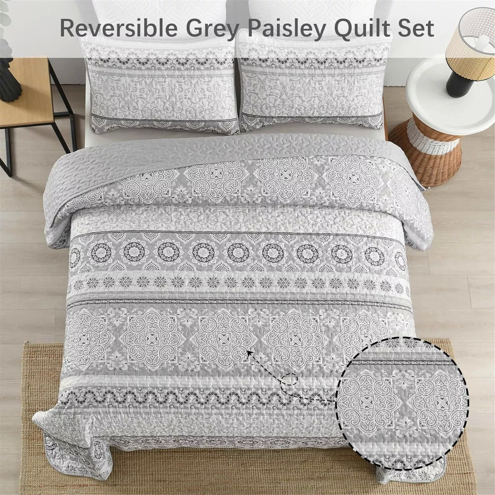 Striking Quilted coverlet and pillowcovers set: Make a Bold Impact - Queen size Price