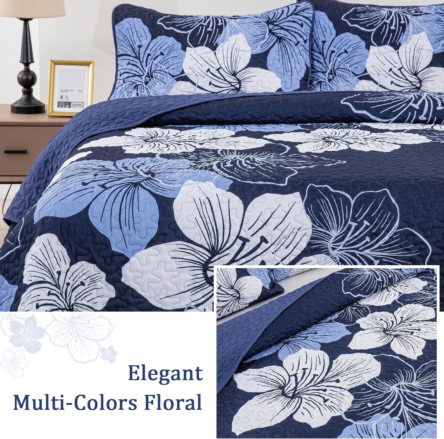 Lavish Quilted Coverlet and Pillowcases Set: Luxurious Comfort for Your Bed - Queen size Price