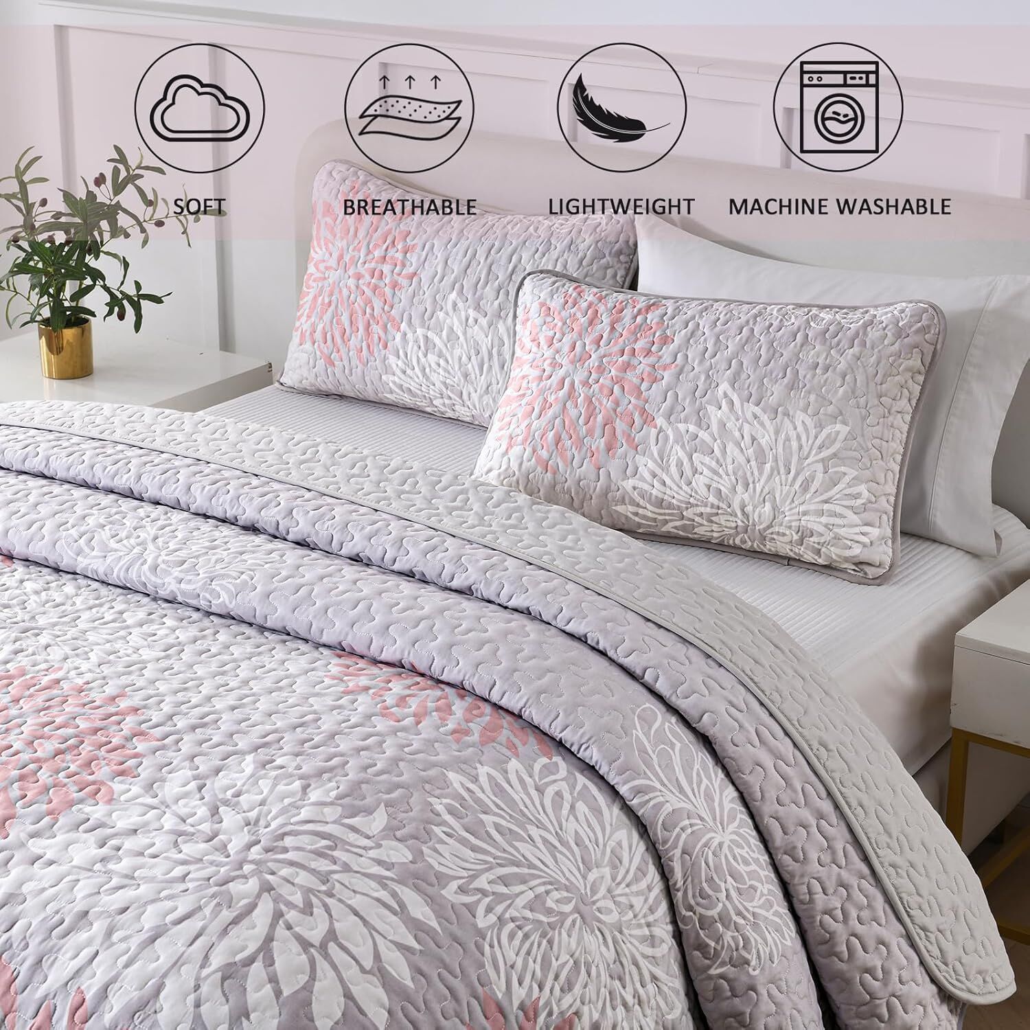 Mosaic Quilted coverlet and pillowcovers set: Unique Patchwork Design - Queen size Price