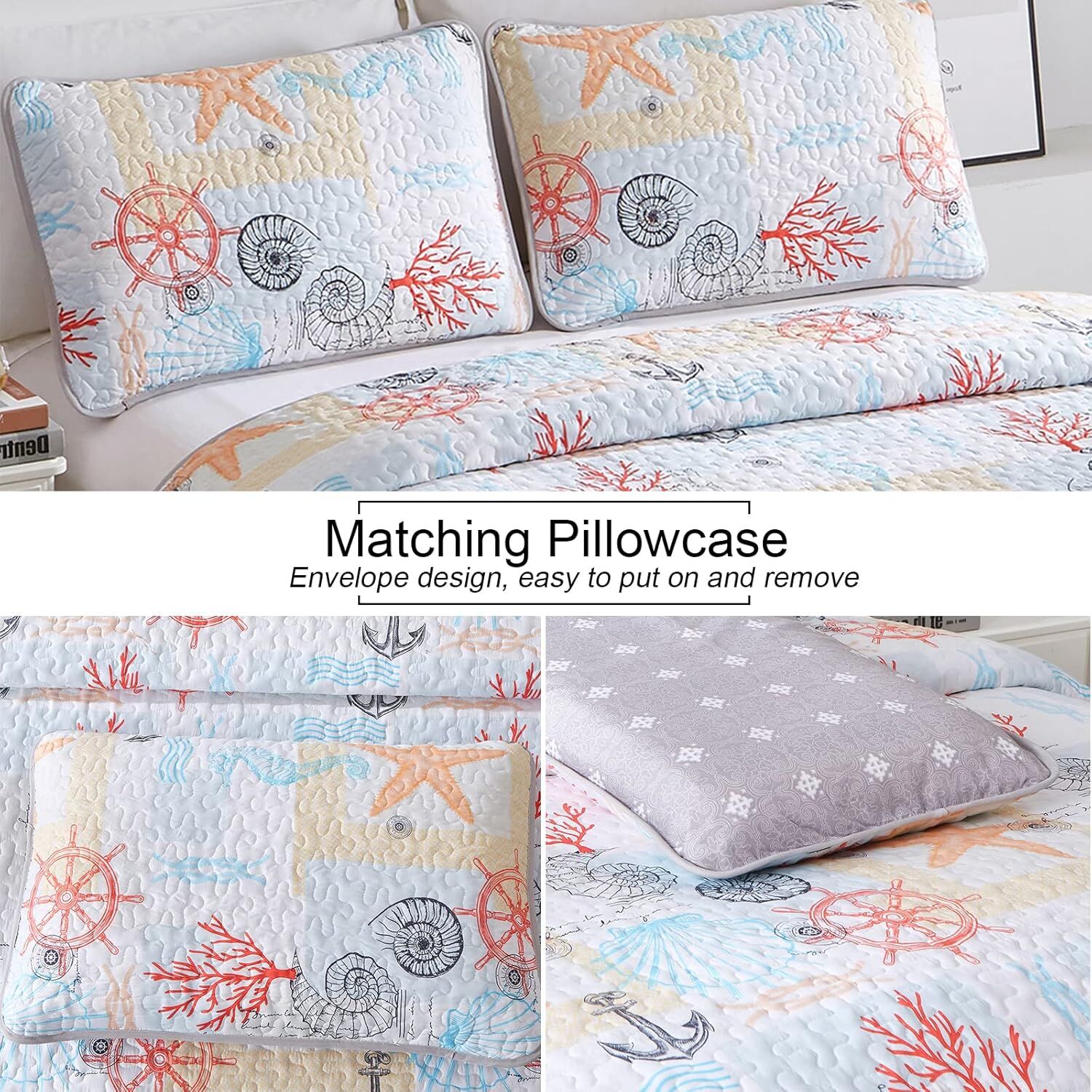 Decorative Quilted coverlet and pillowcovers set: Enhance Your Home Decor - Queen size Price