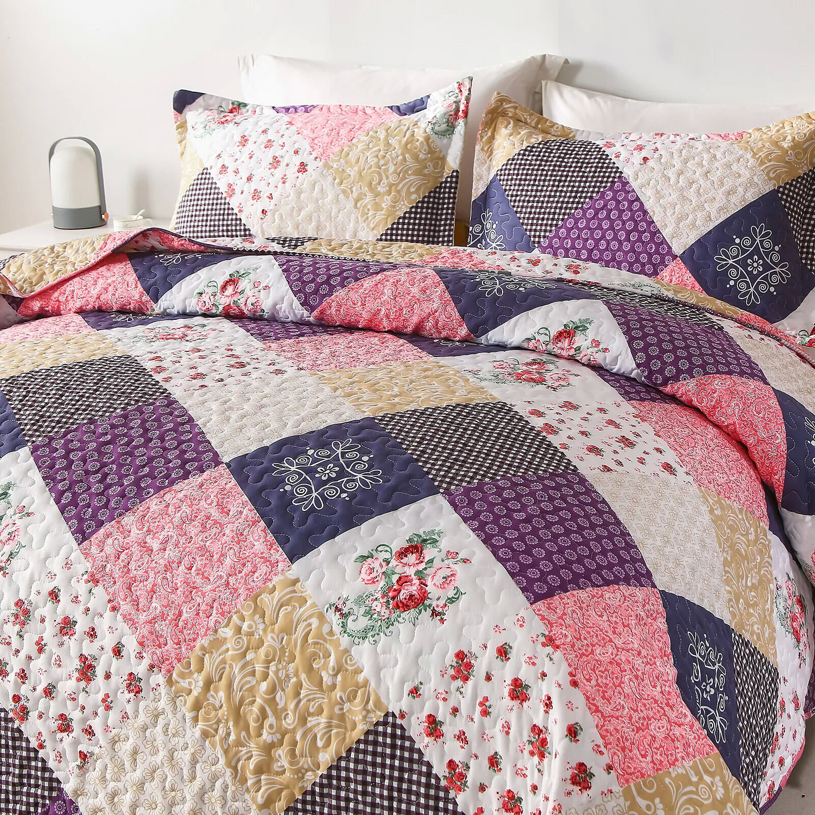 Intricate Quilted coverlet and pillowcovers set: Attention to Detail - Queen size Price