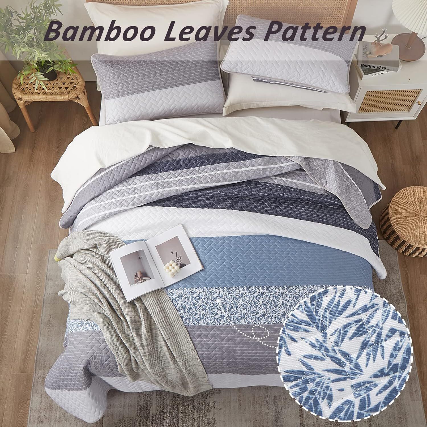 Ornate Quilted Bedspread and Pillowcases Set: Beautifully Crafted for Luxury - Queen size Price