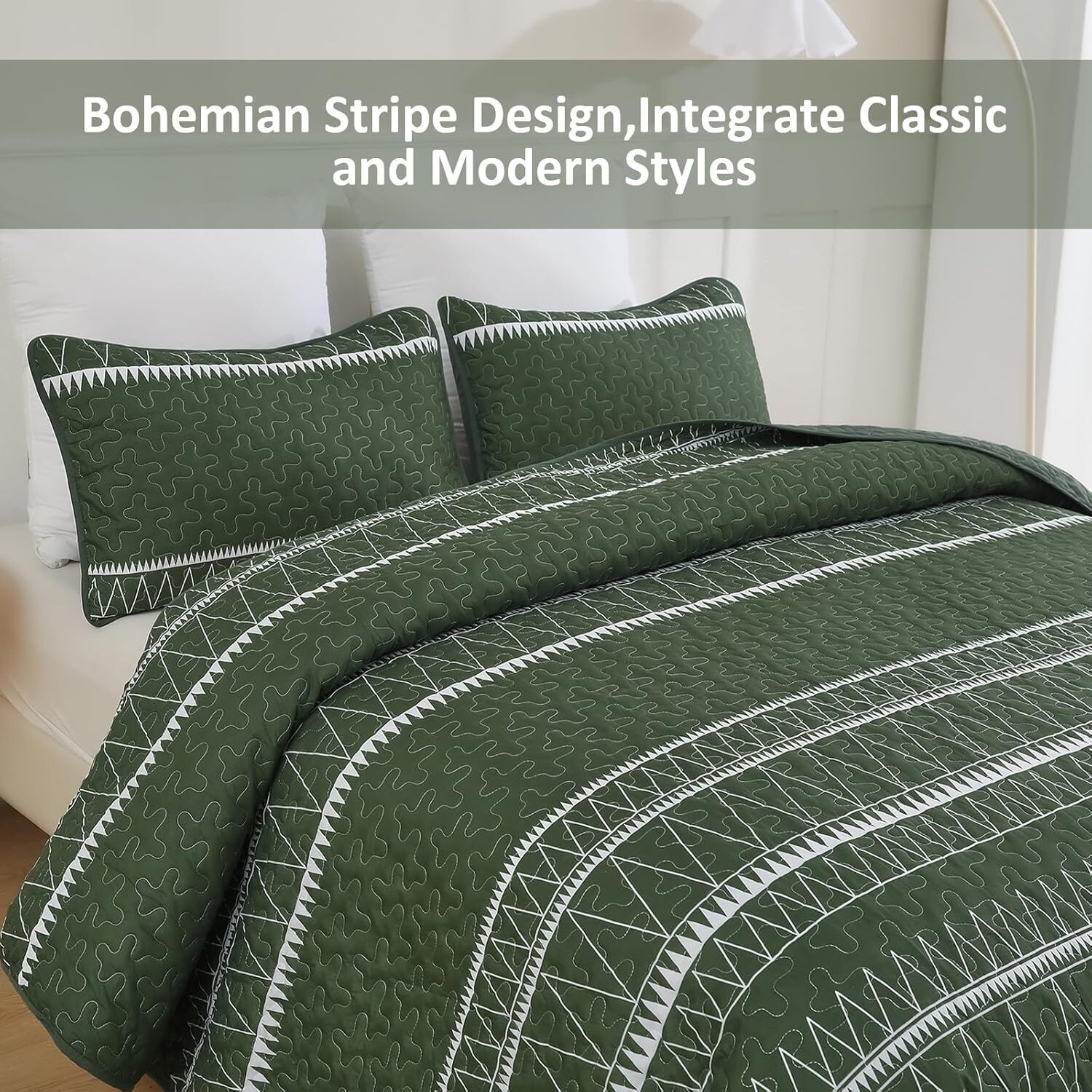 Elegant Quilted Bedspread and Pillowcases Set: Perfect for a Luxe Bedroom Feel - Queen size Price
