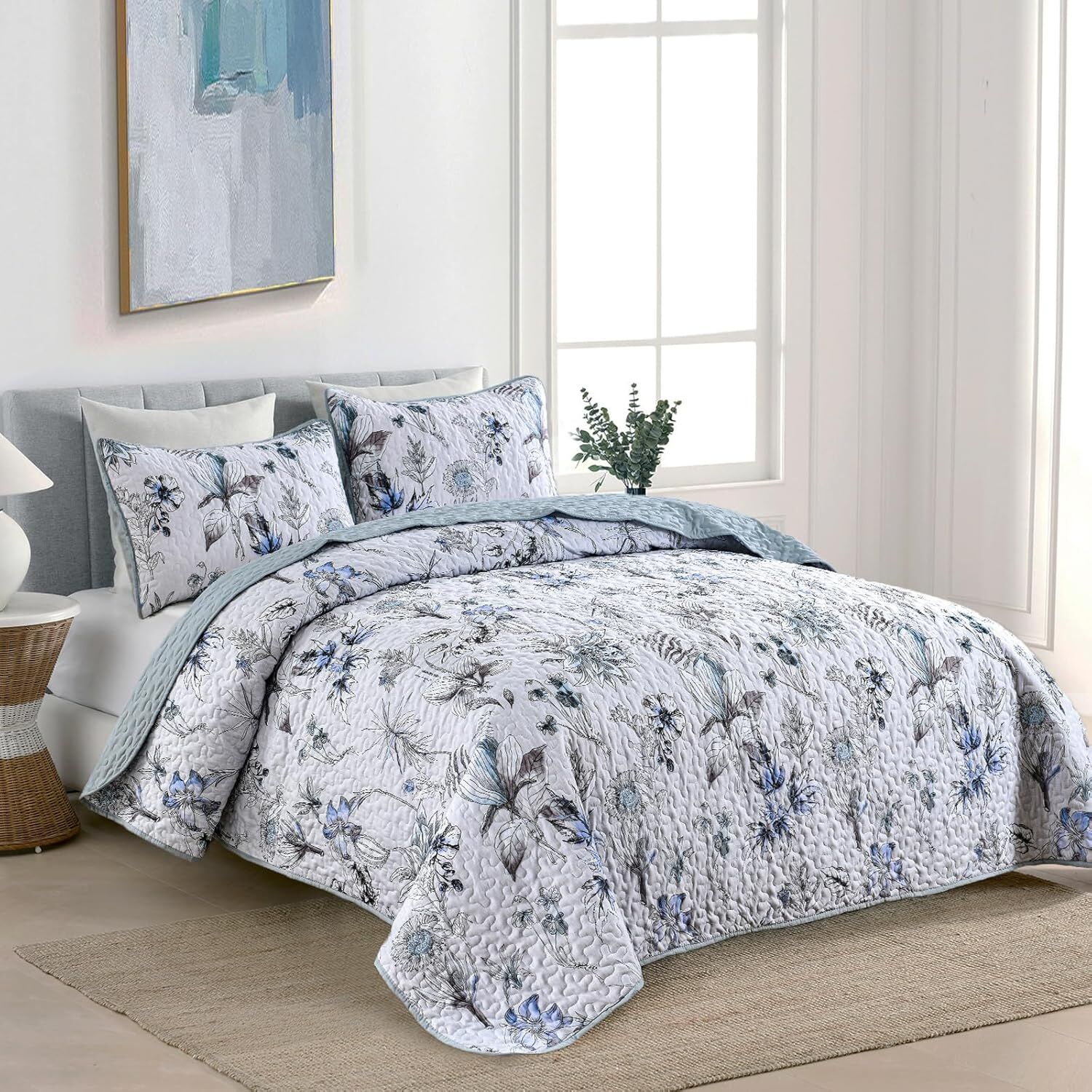 Yearning Quilted coverlet and pillowcovers set: For a Better Night's Sleep - Queen size Price
