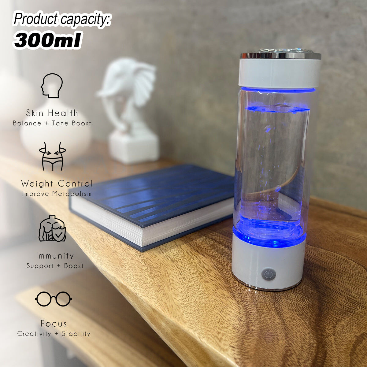 300ml H2 Hydrogen Water Bottle Alkaline Ionizer High compatibility AU Price