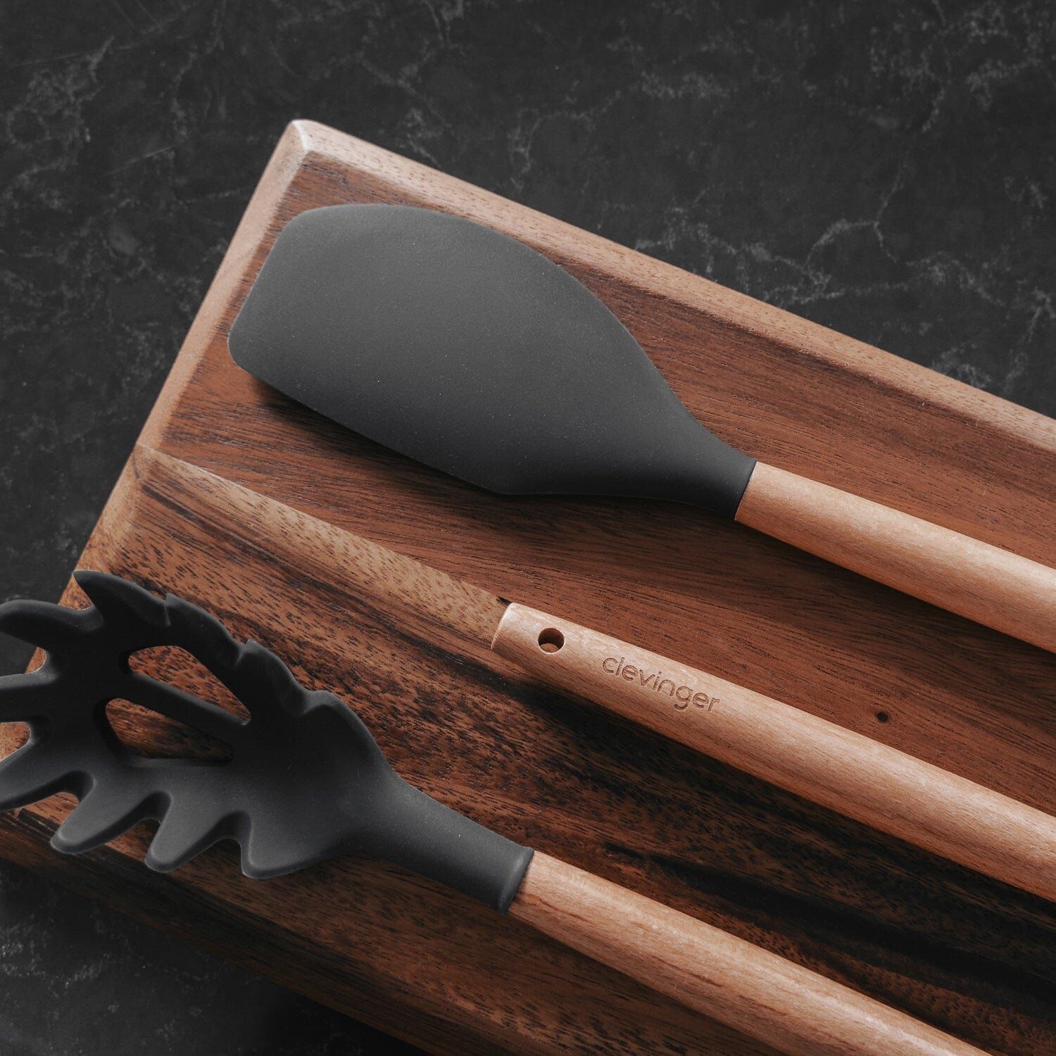 2pcs Beechwood & silicone spatula charcoal Price