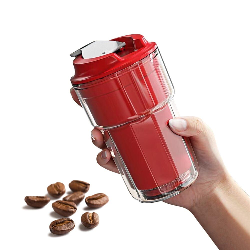 2PC 460ml Double wall insulated Coffee Cup Red AND Black Price