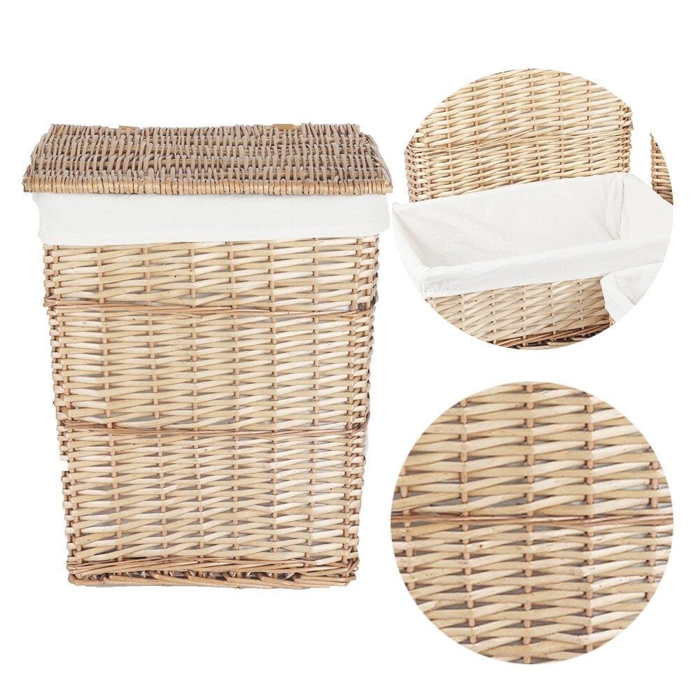 6 Piece Wicker Storage Baskets With Liner Set Price