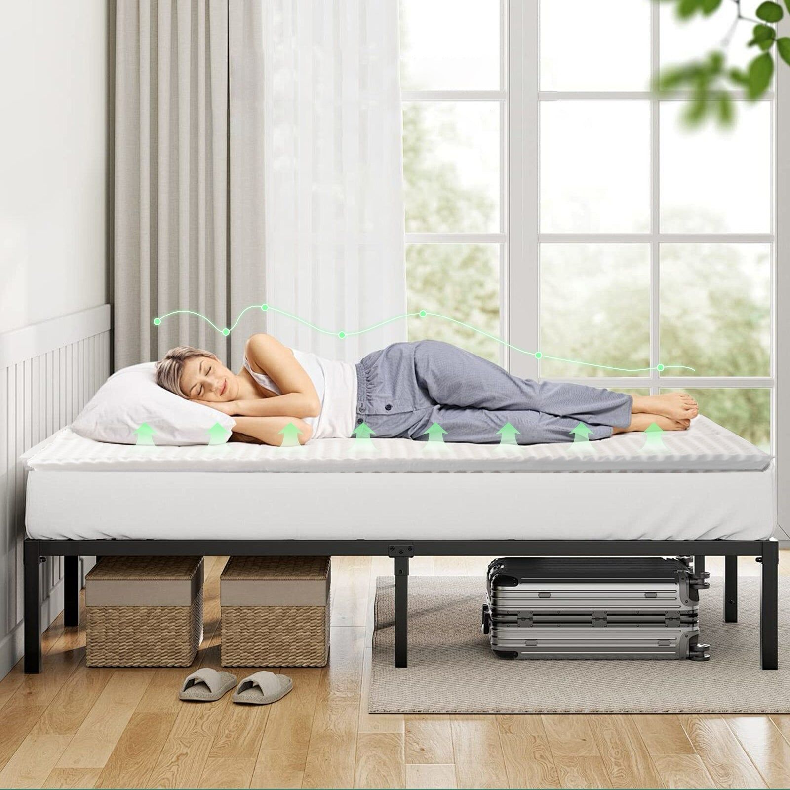 6cm Memory Foam Topper with Bamboo Mattress Cover - Queen Price