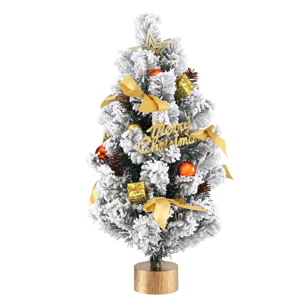 Tabletop Christmas Tree 60CM Snowy Xmas Tree Tree Topper Ornaments Price