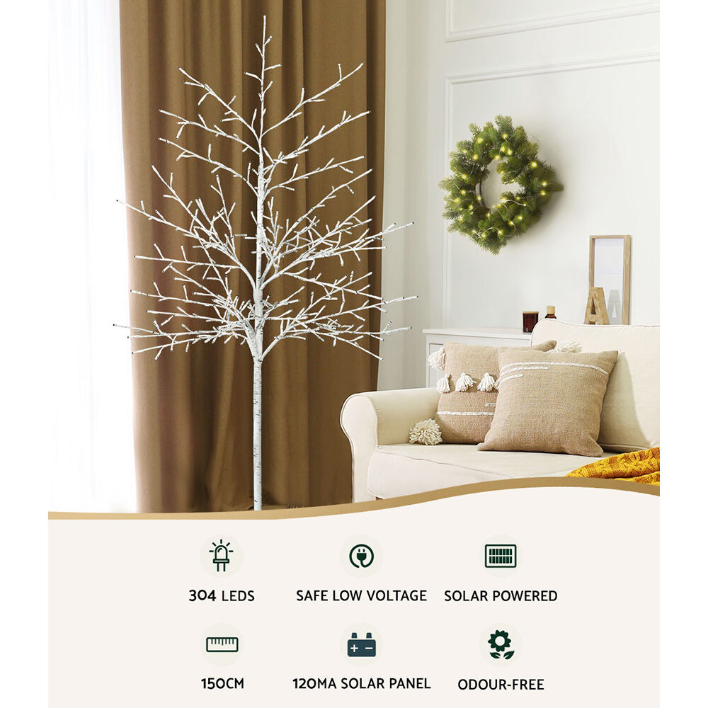 Solar Christmas Tree 1.5m Twigs 304 LED Lights Xmas Tree Price