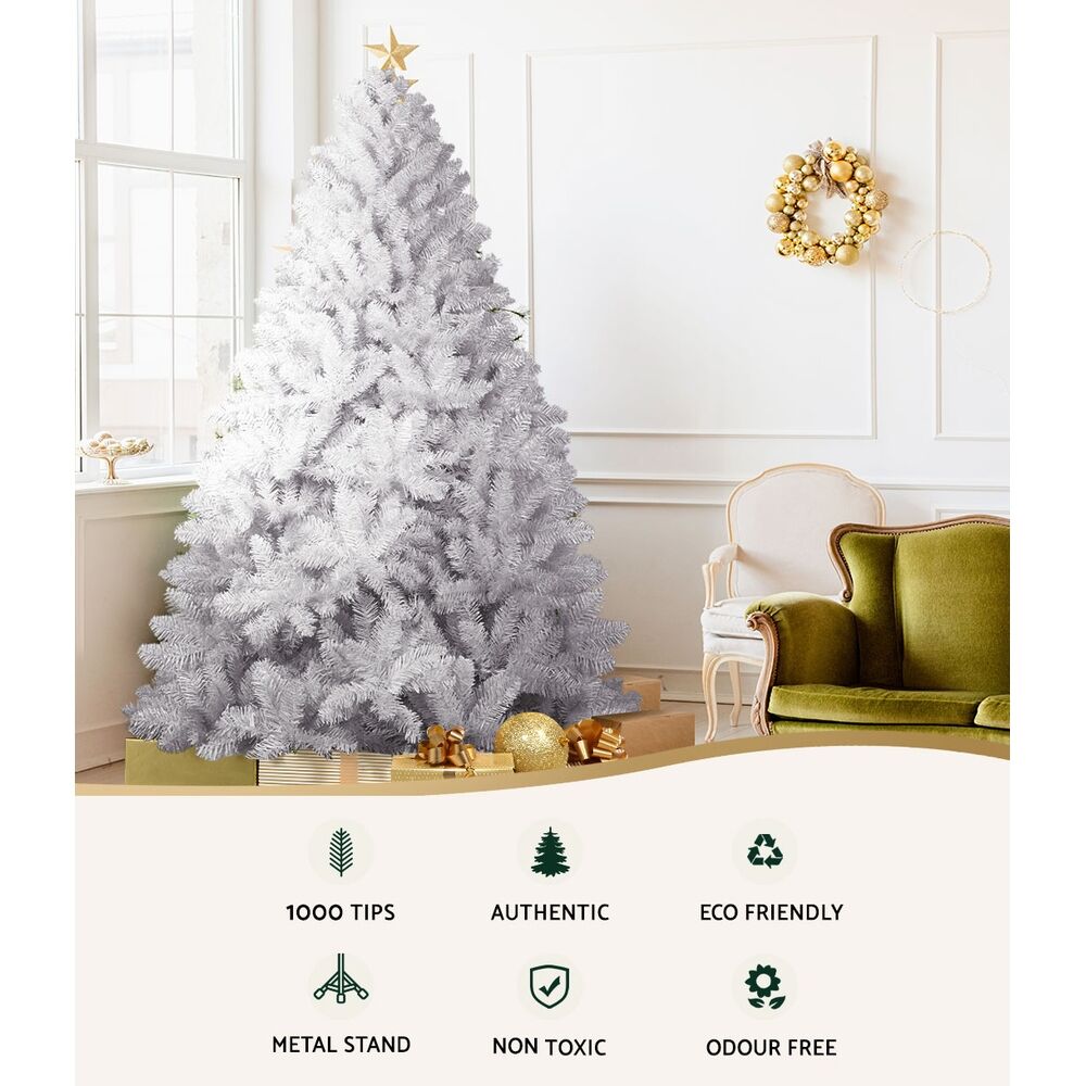Christmas Tree 2.1m 1000 White Tips Xmas Tree Decorations Price