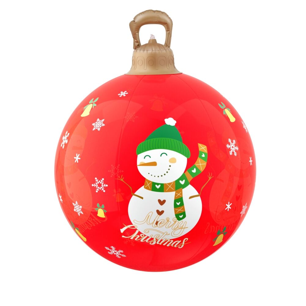 Christmas Inflatable Ball Led 60cm Snowman Decoration Bauble Red Price