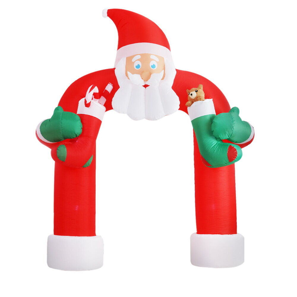 Jingle Jollys Christmas Inflatable Santa Archway 2.3M Outdoor Decorations Lights Price