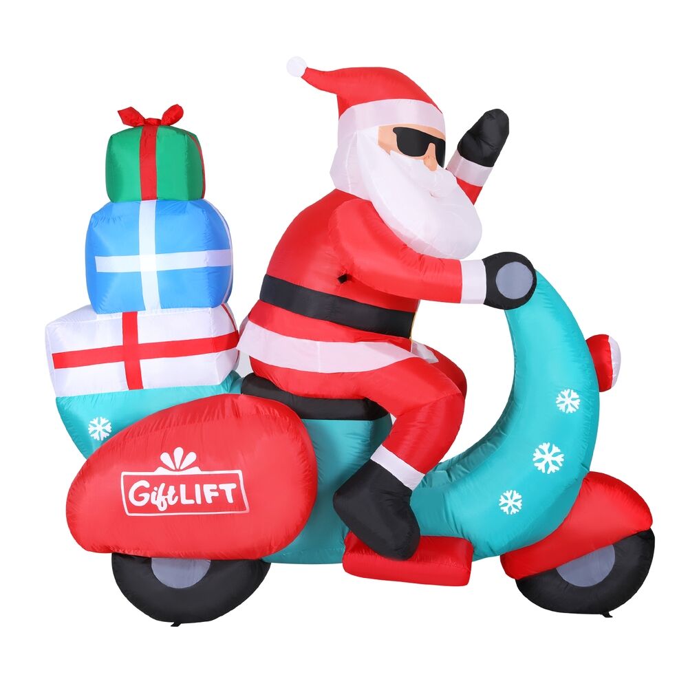 Christmas Inflatable Santa Motorbike LED Illuminated Decorations Price