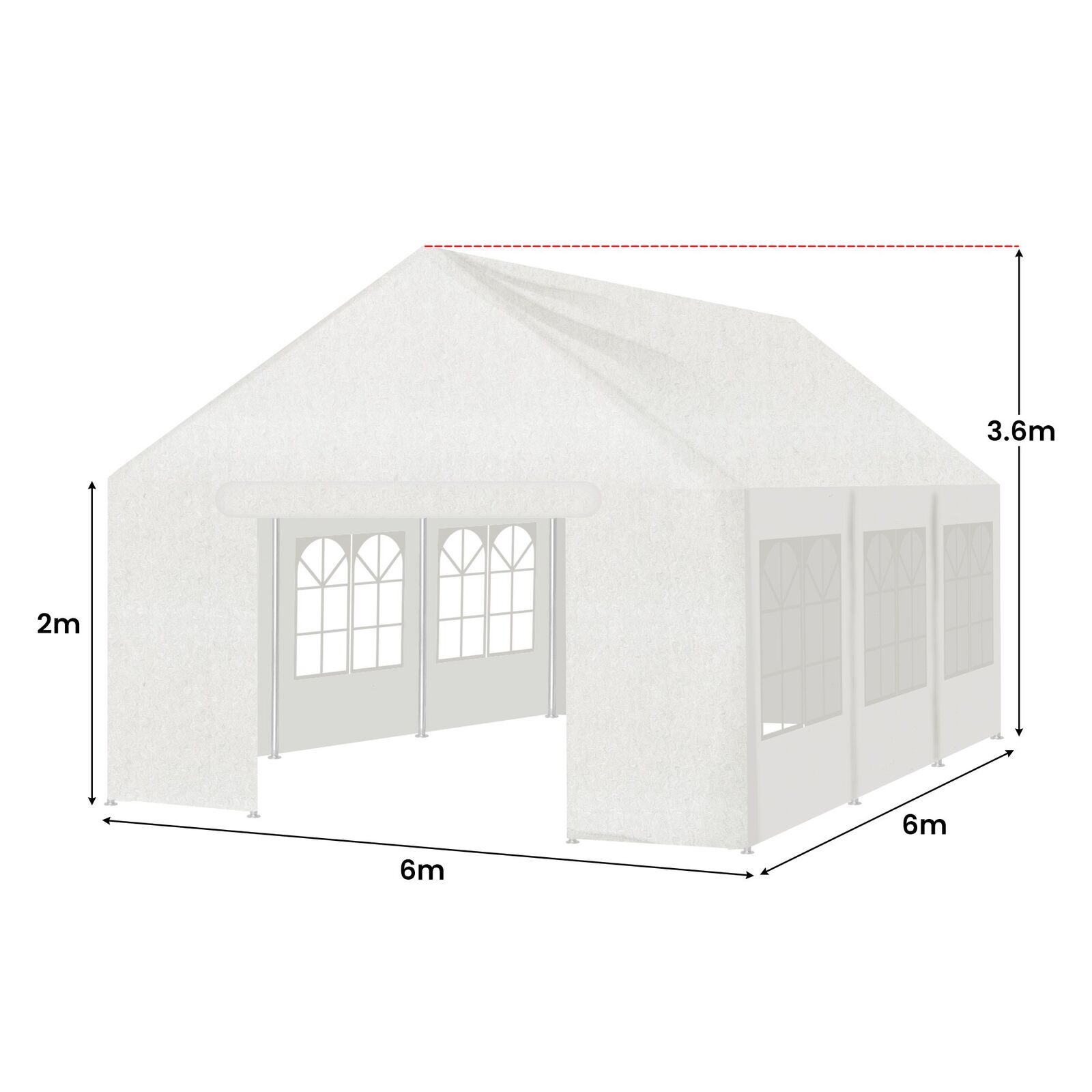 Wallaroo 6x6m Outdoor Event Marquee Gazebo Party Wedding Tent - White Price