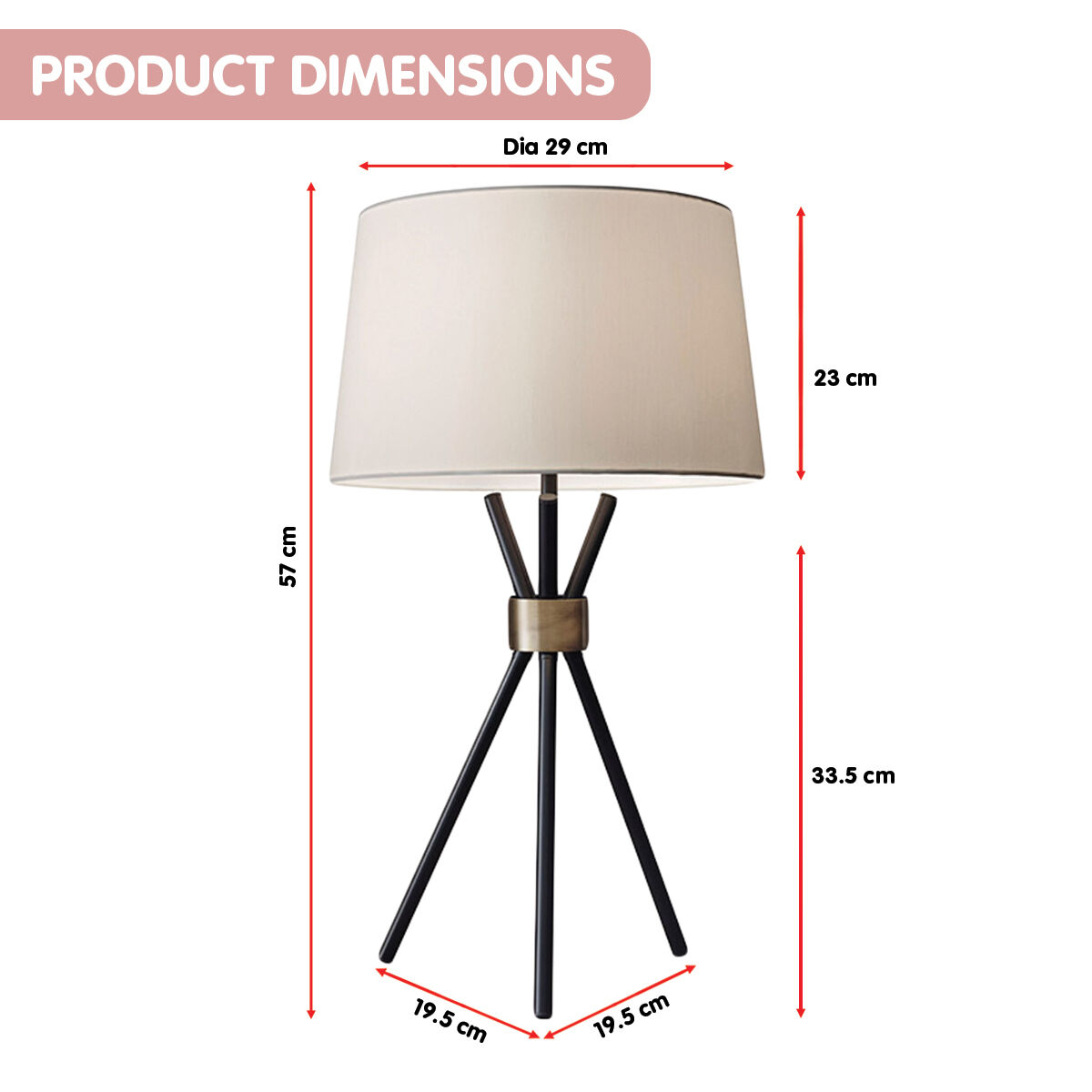 Sarantino Metal Tripod Table Lamp with Antique Brass Accent Price