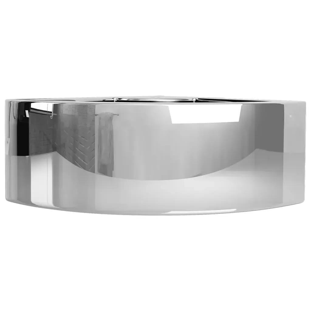 Wash Basin with Overflow 45x32x12.5 cm Ceramic Silver Price