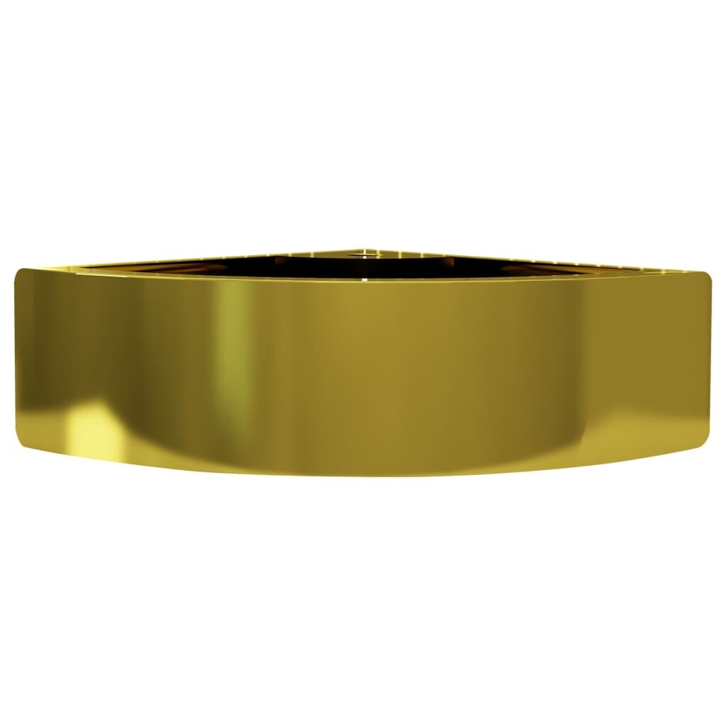 Wash Basin with Overflow 45x32x12.5 cm Ceramic Gold Price