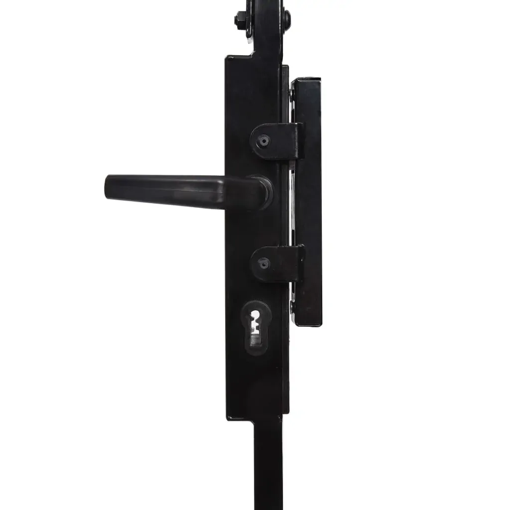 Fence Gate with Arched Top Steel 89x200 cm Black Price