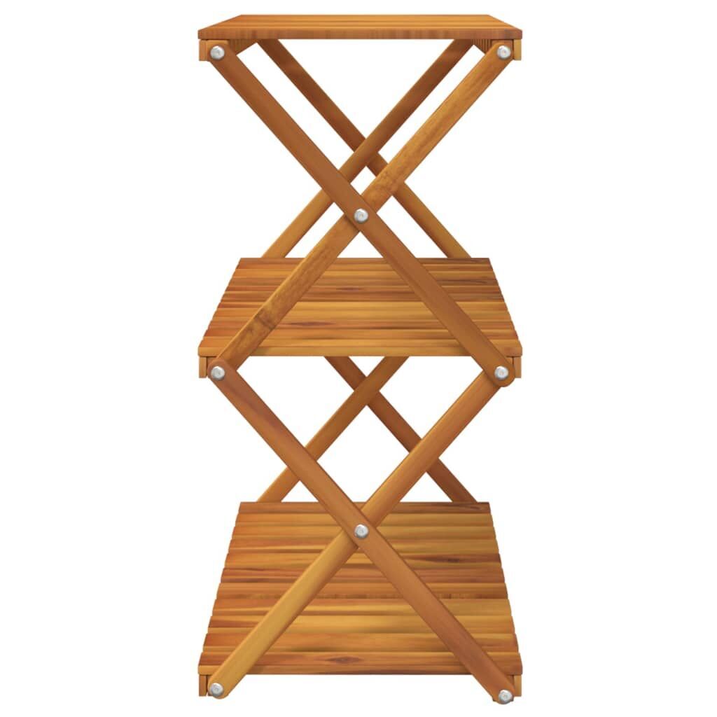 3-Tier Folding Shelf Brown 70x31x63 cm Solid Wood Acacia Price