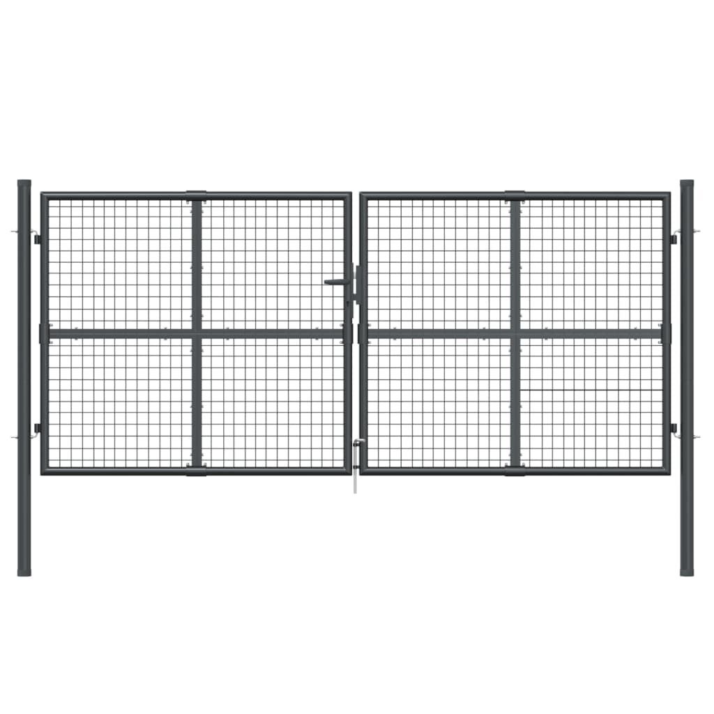 Mesh Garden Gate Anthracite 300x175 cm Galvanised Steel Price