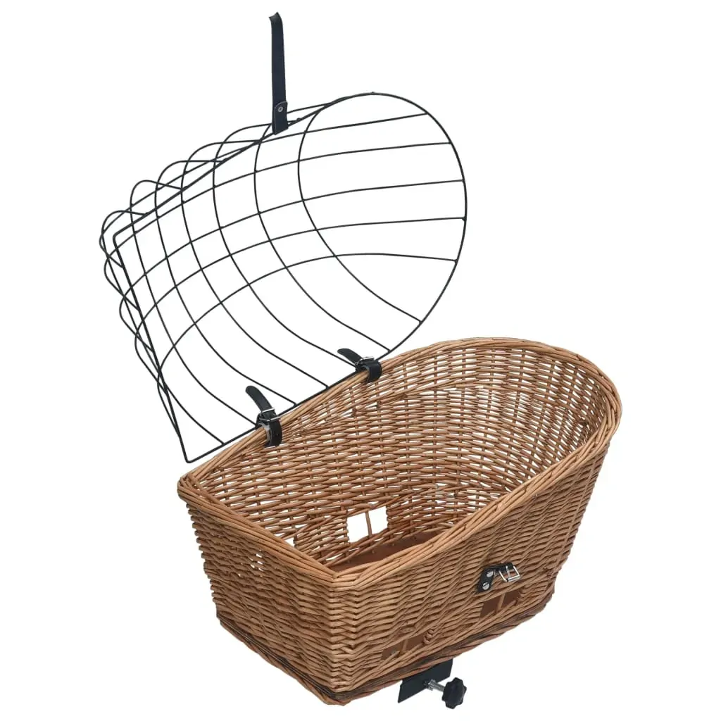 Bike Rear Basket with Cover 55x31x36 cm Natural Willow Price