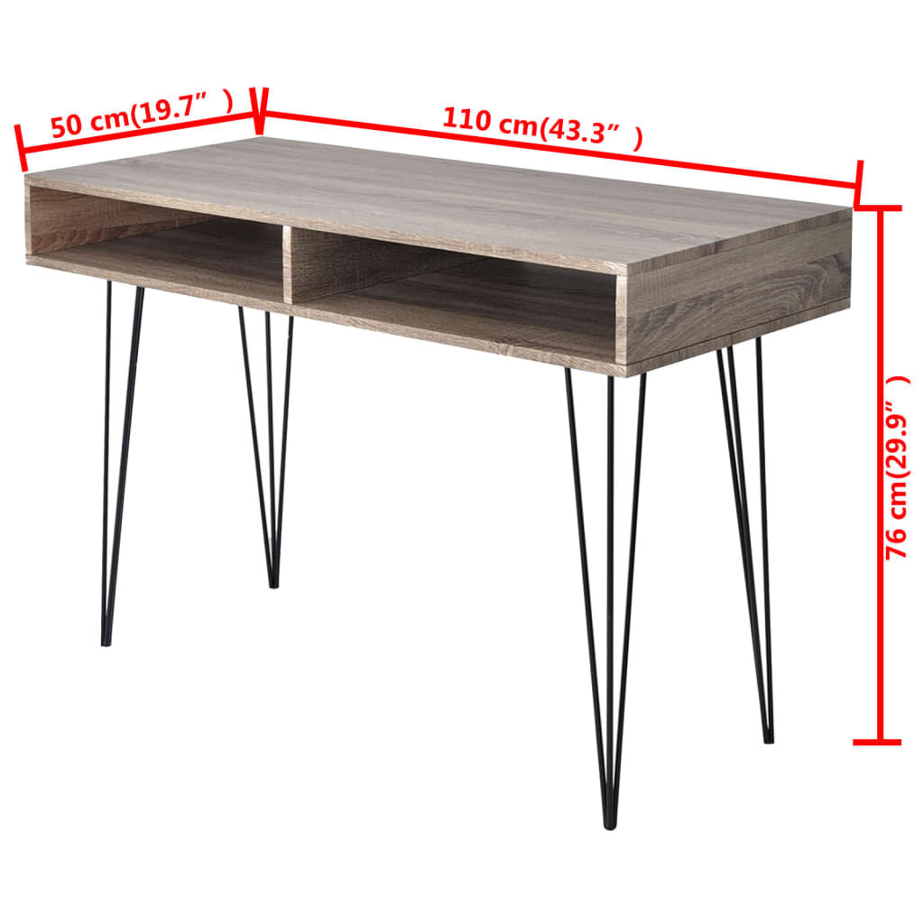 Desk with 2 Compartments Grey Price