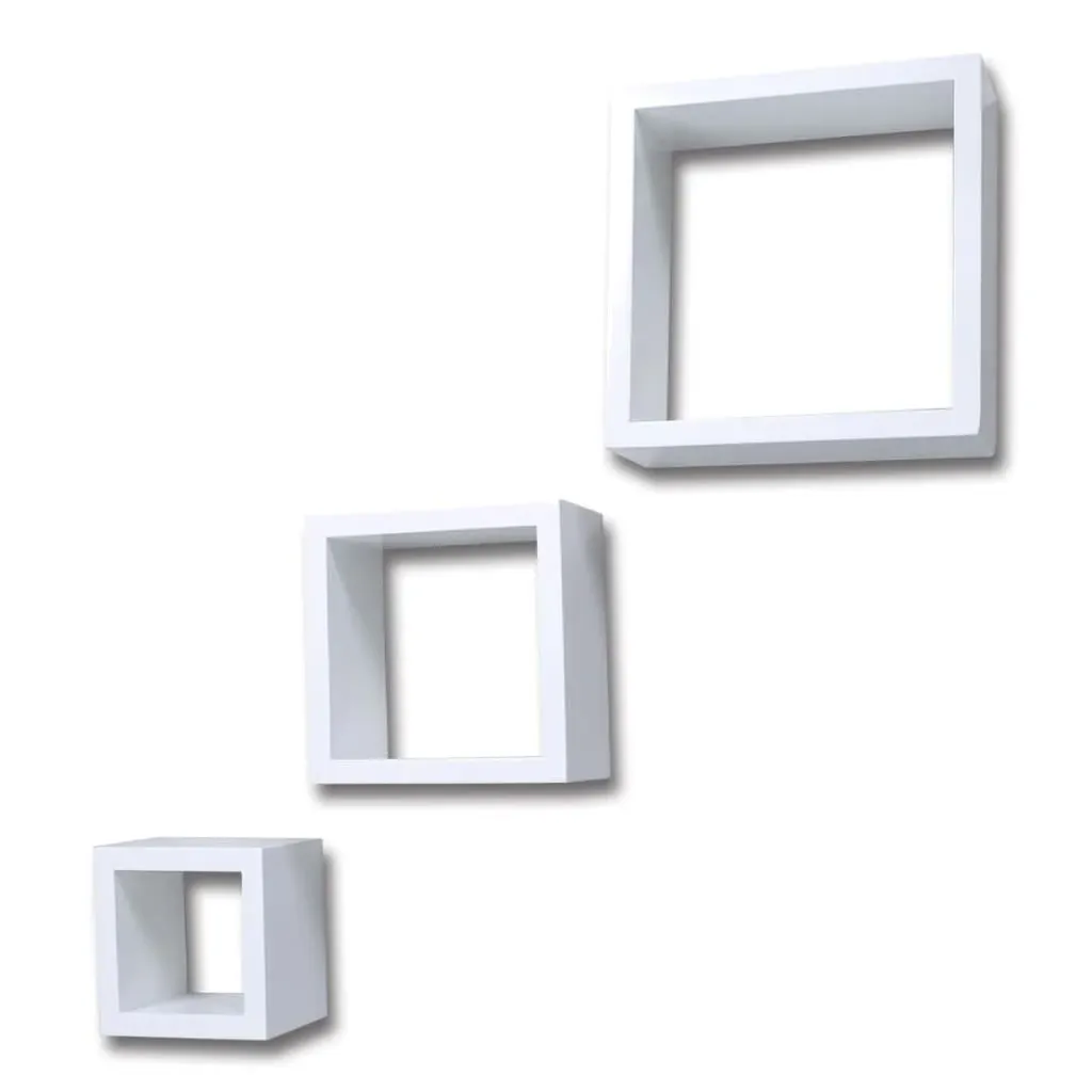 Cube shelf set of 3 white Price
