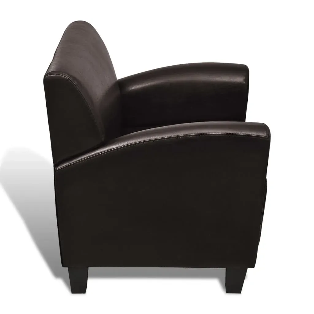 Sofa Chair Dark Brown Faux Leather Price